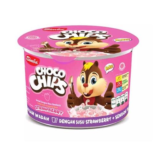 SIMBA CHOCO CHIPS STRAWBERRY CUP 34G - Beli di Lotte Grosir