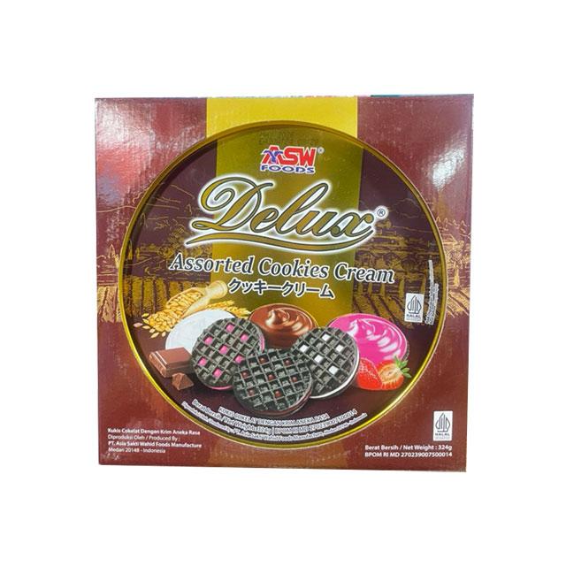 DELUX ASSORTED COOKIES CREAM KLG 324G - Beli di Lotte Grosir
